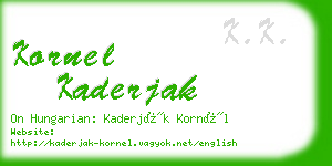 kornel kaderjak business card